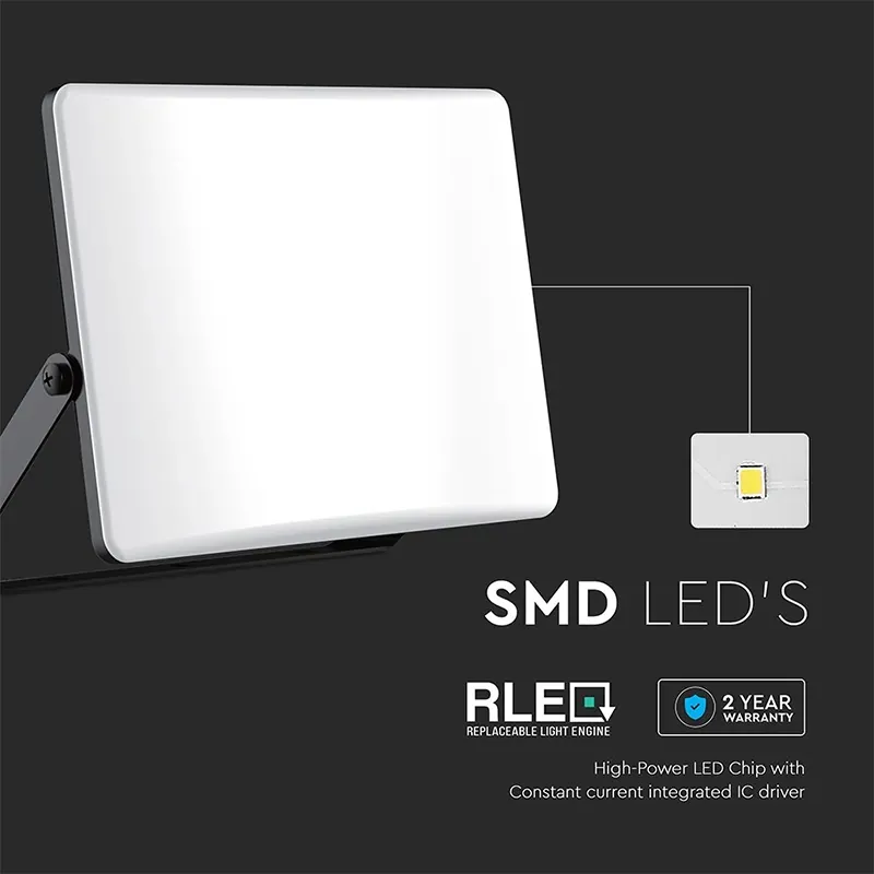 Reflector LED SMD 100W 3IN1 IP65 Cablu Negru