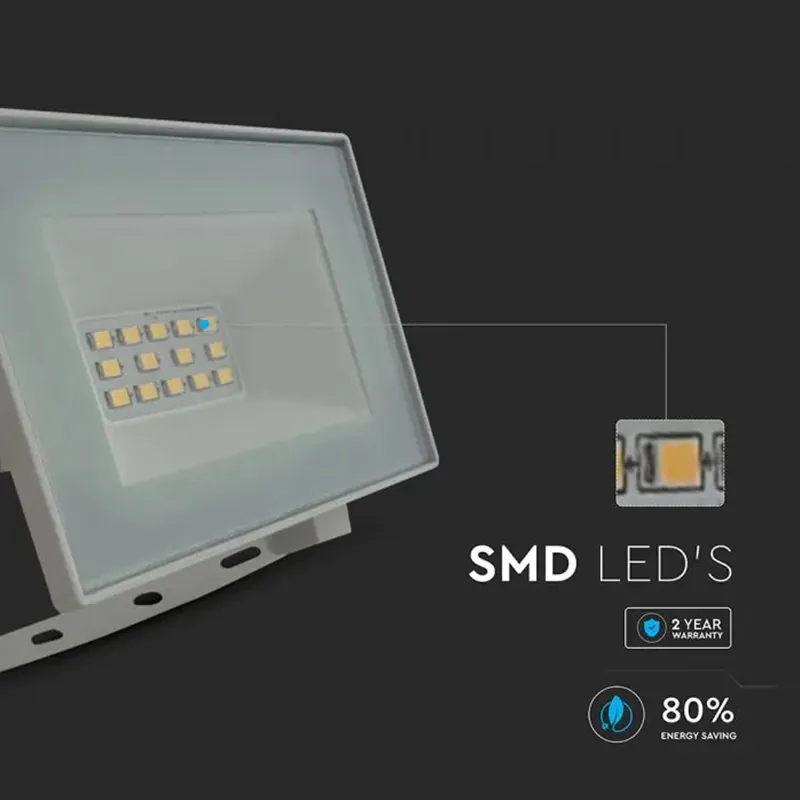 Reflector LED SMD 10W 6500K IP65 - Alb