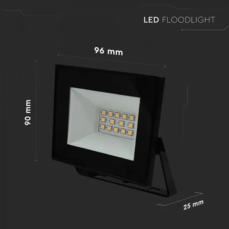 Reflector LED SMD 10W 6500K IP65 - Negru