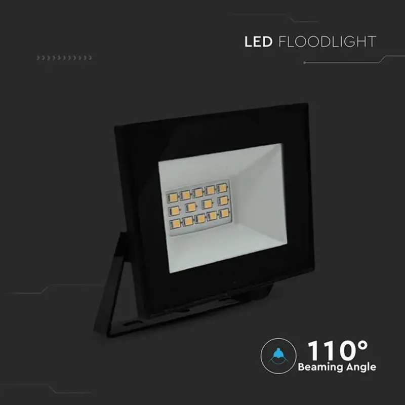 Reflector LED SMD 10W 6500K IP65 - Negru