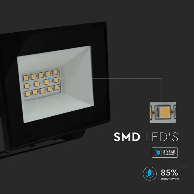Reflector LED SMD 10W 6500K IP65 - Negru
