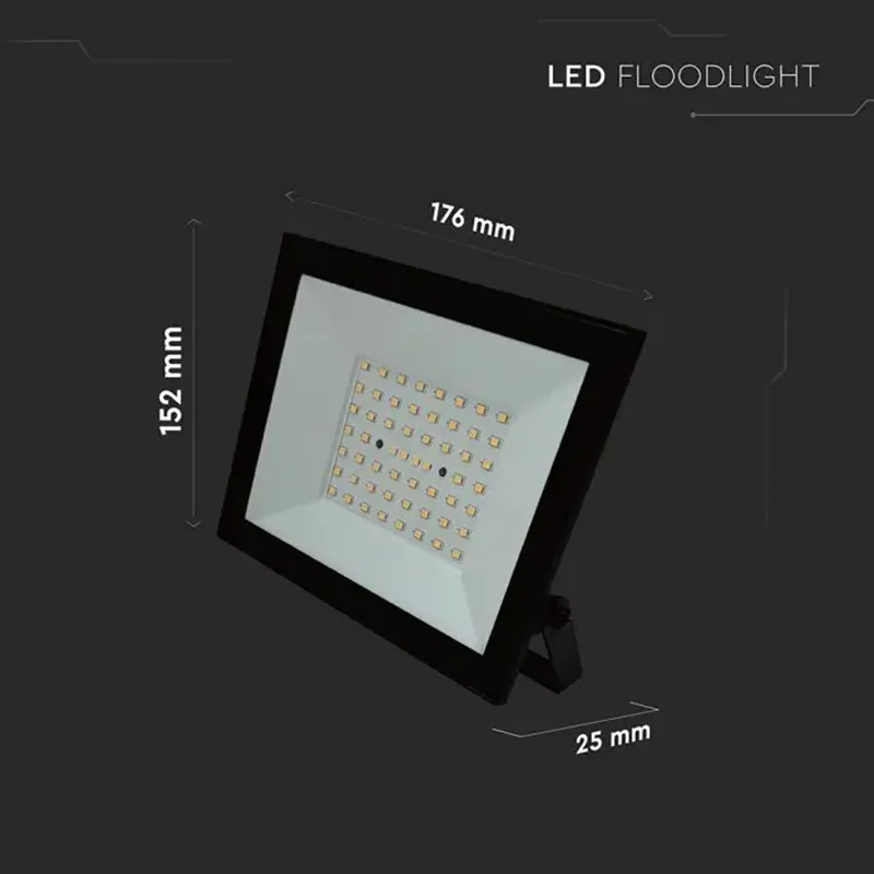 Reflector LED SMD 50W 6500K IP65 - Negru