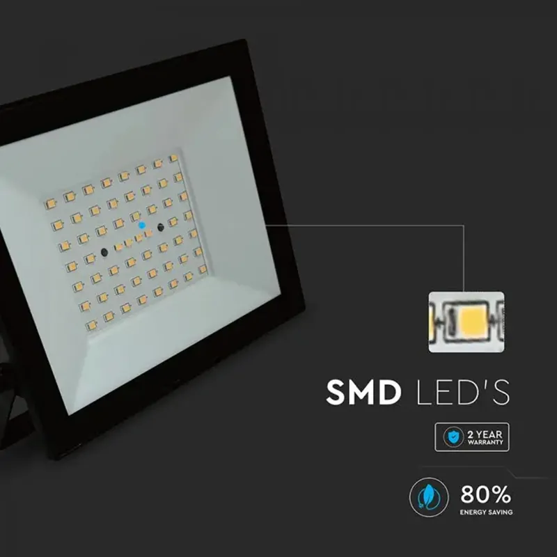 Reflector LED SMD 50W 6500K IP65 - Negru