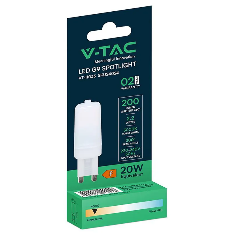Bec LED G9 2.2W 3000K