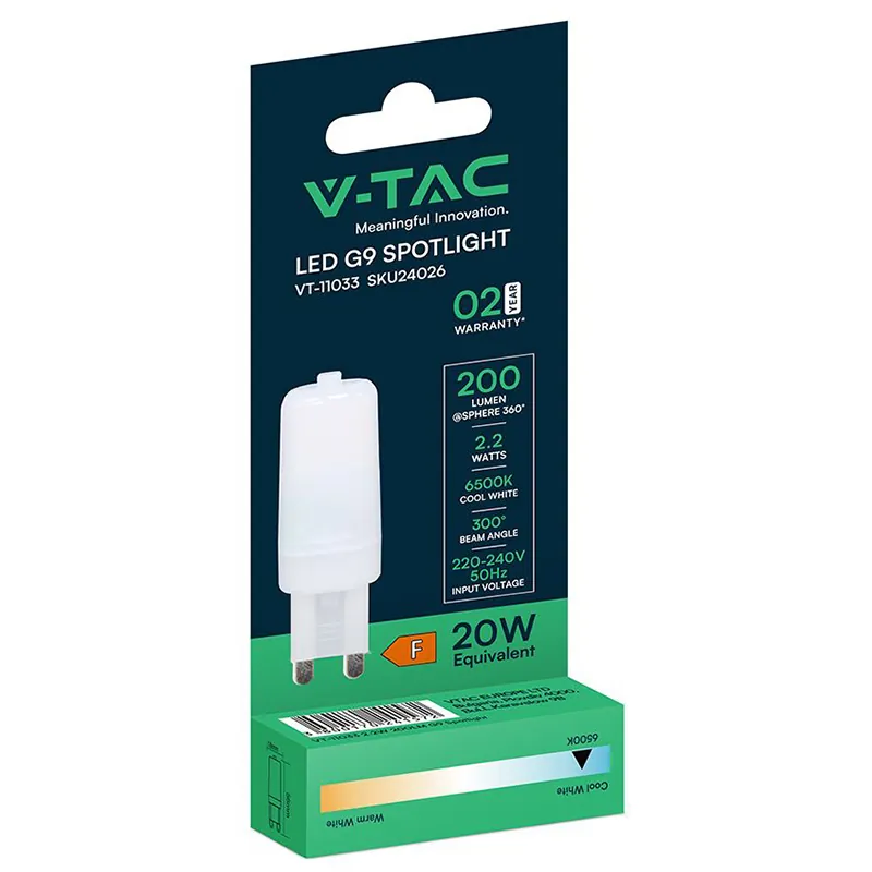 Bec LED G9 2.2W 6500K