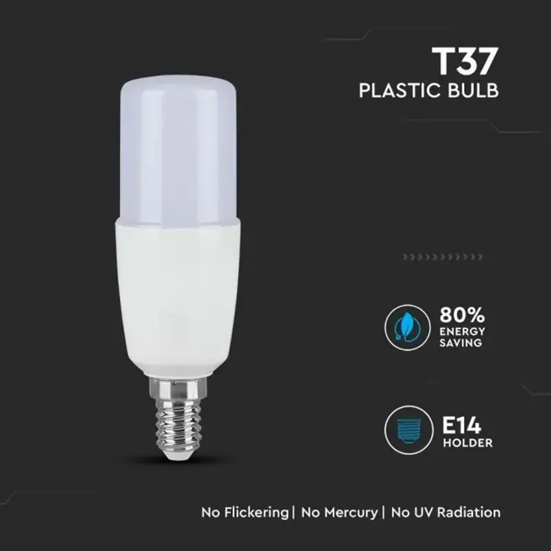 Bec LED T37 E14 7.5W 3000K Alb Cald