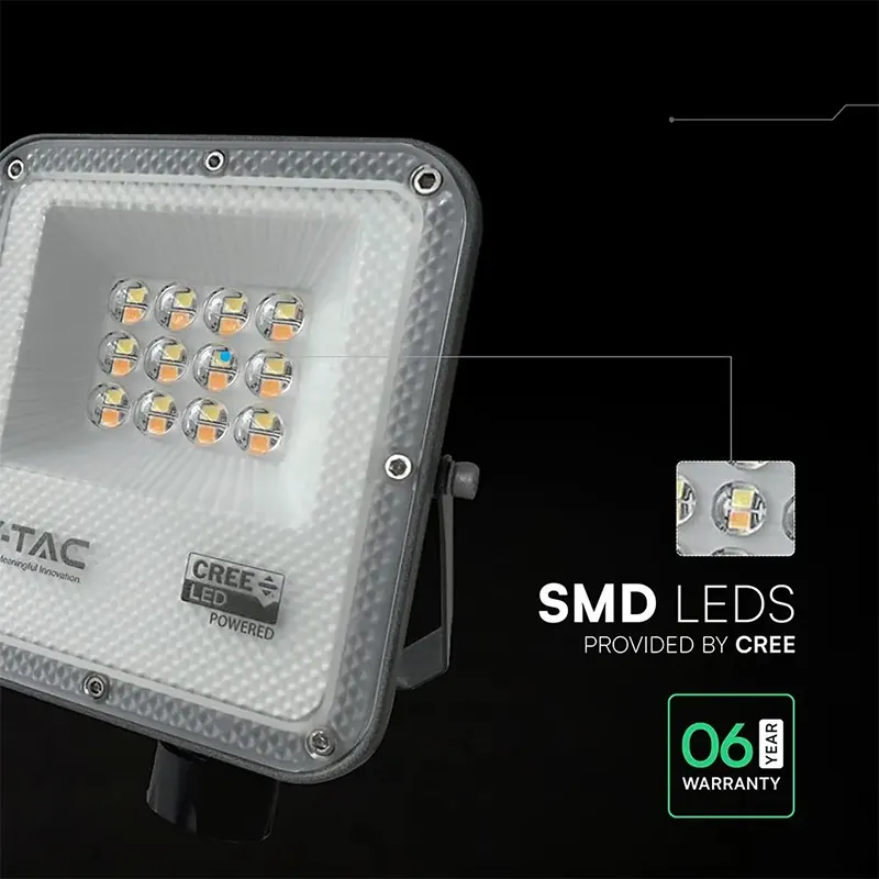 Reflector LED SMD 10W 3IN1 IP65 Cip Cree- Negru/Gri