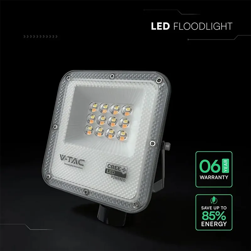 Reflector LED SMD 10W 3IN1 IP65 Cip Cree- Negru/Gri