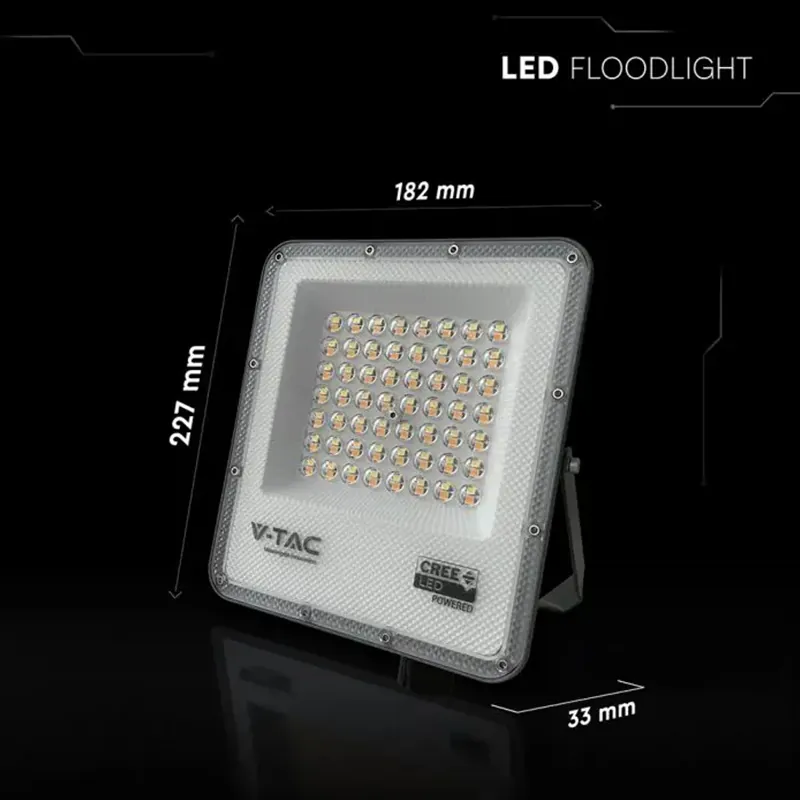 Reflector LED SMD 50W 3IN1 IP65 Cip Cree- Negru/Gri