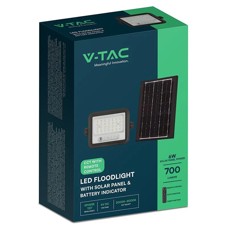 Reflector cu Incarcare Solara 50W 700LM 7IN1 - Negru