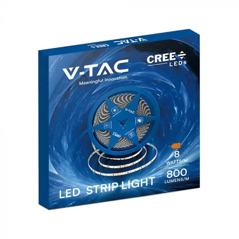 Banda LED 5MM 8W/M 24V IP20 Rola 10M 6500K Cip Cree