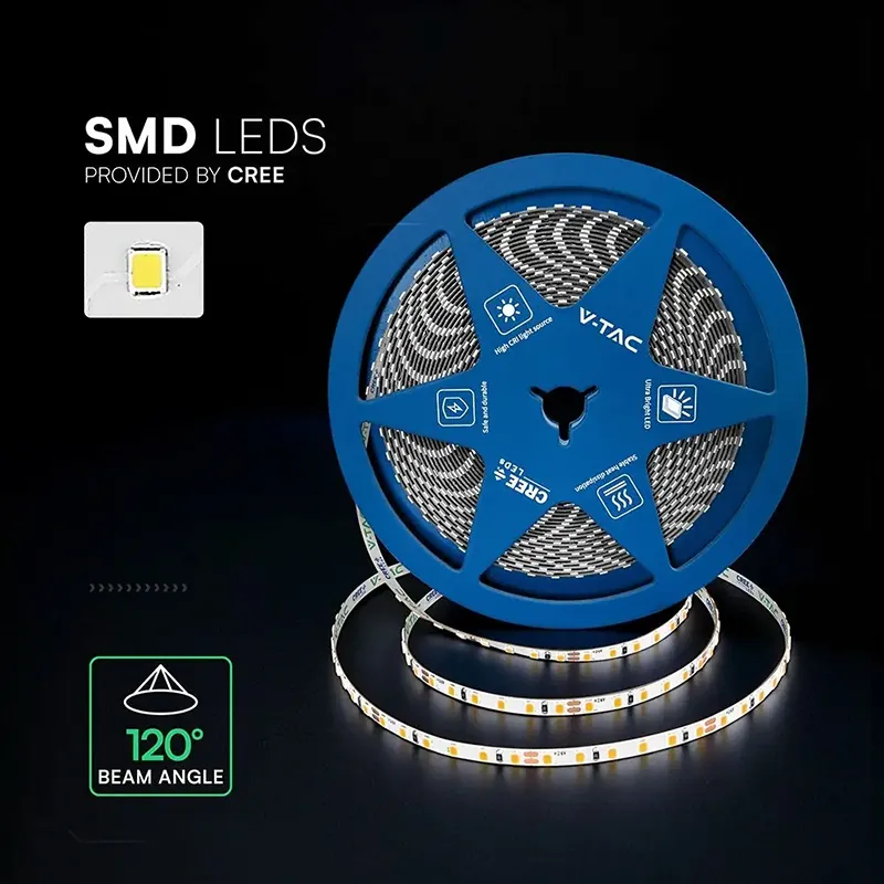 Banda LED 5MM 8W/M 24V IP20 Rola 10M 6500K Cip Cree