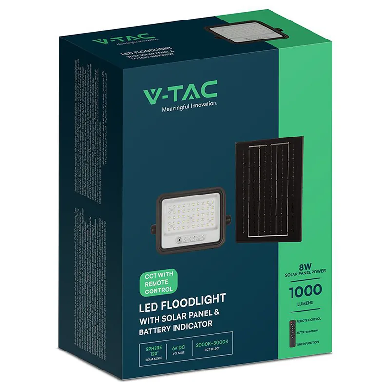 Reflector cu Incarcare Solara 100W 1200LM 7IN1 - Negru