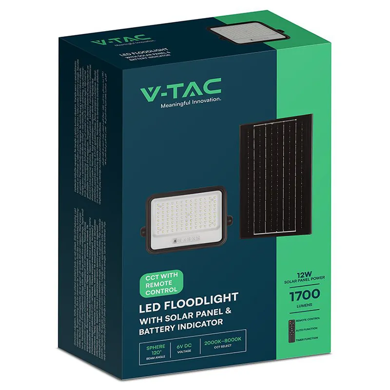 Reflector cu Incarcare Solara 200W 7IN1 - Negru