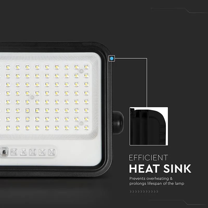 Reflector cu Incarcare Solara 200W 7IN1 - Negru