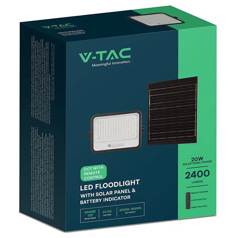Reflector cu Incarcare Solara 300W 7IN1 - Negru