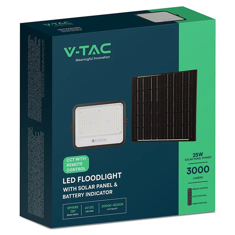 Reflector cu Incarcare Solara 400W 7IN1 - Negru
