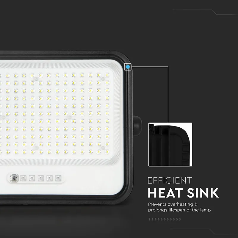 Reflector cu Incarcare Solara 400W 7IN1 - Negru