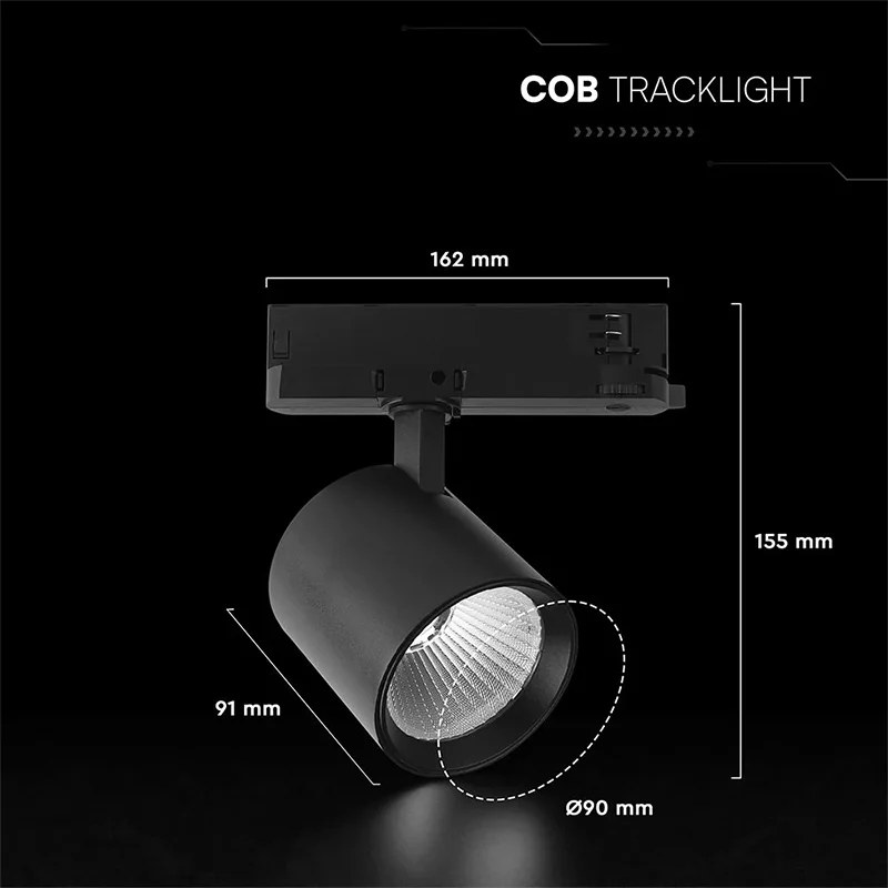 Corp iluminat LED tracklight 30 W 4000 K negru