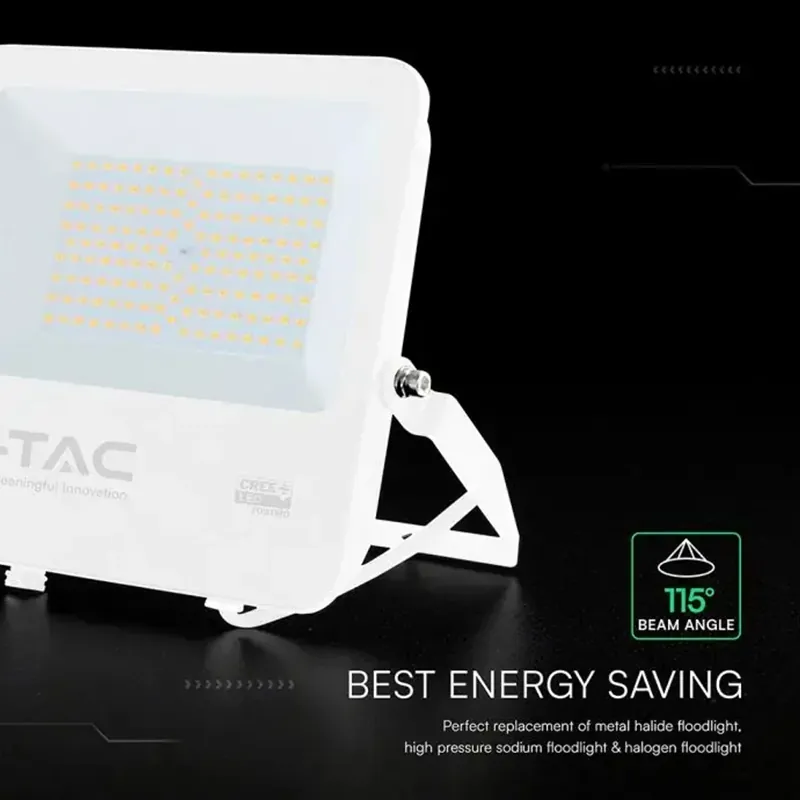 Reflector LED 100W 135LM/W 6500K IP65 Cablu 1M Cip Cree - Alb