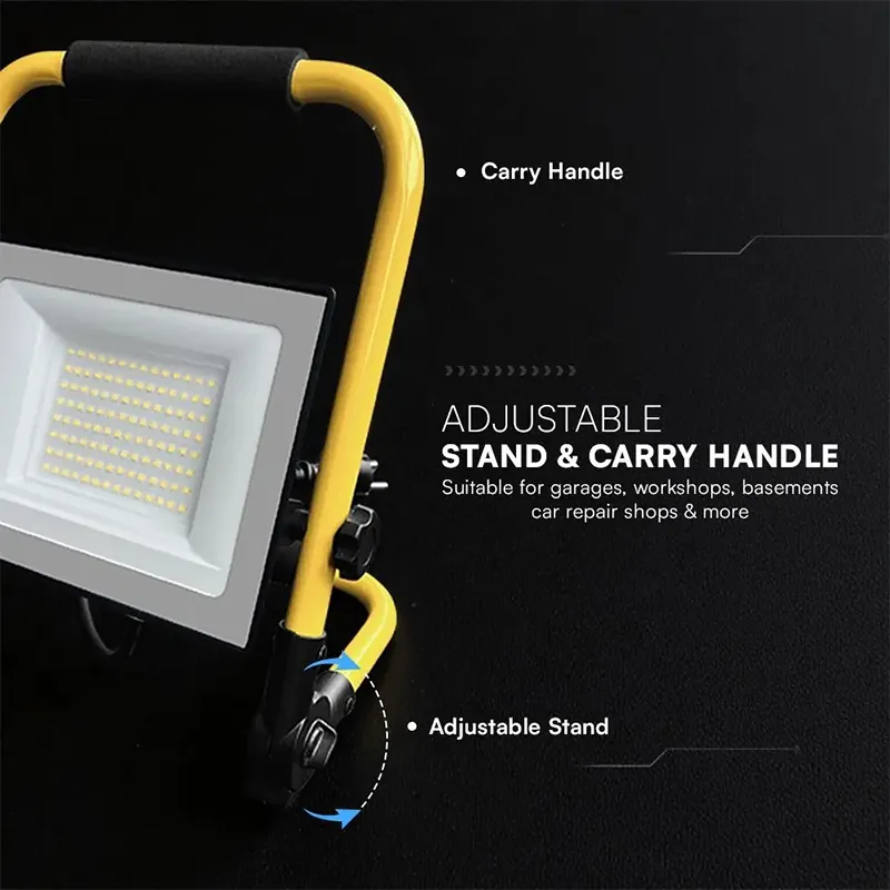 Reflector LED 50W 4000K Cablu 3M + Stand Cip Cree - Negru/Galben