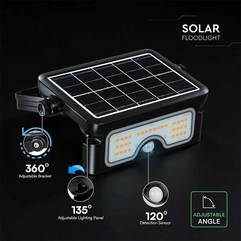 Reflector LED Solar 7W 3IN1 - Negru