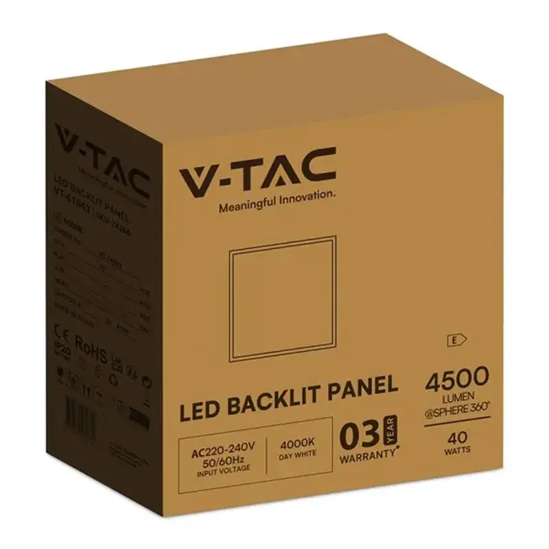 Panou LED 40W 60CM X 60CM 4000K Alb Neutru