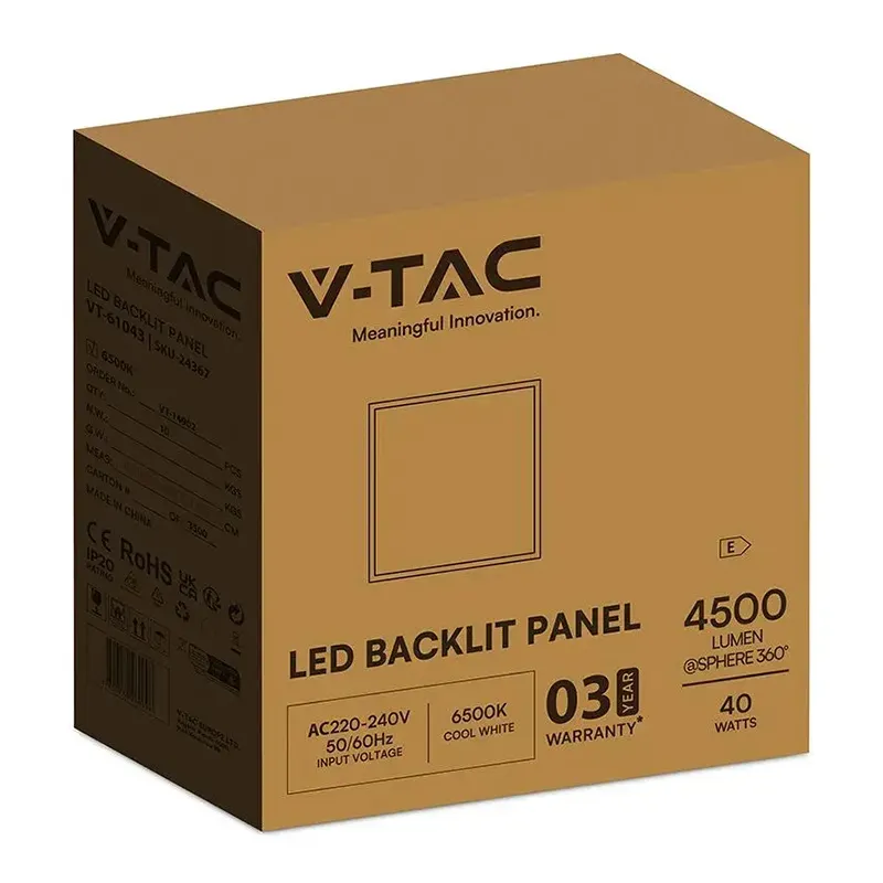 Panou LED 40W 60CM X 60CM 6500K Alb Rece