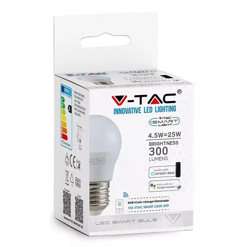 Bec LED Smart E27 G45 4.5W RGB Alb Cald si Rece
