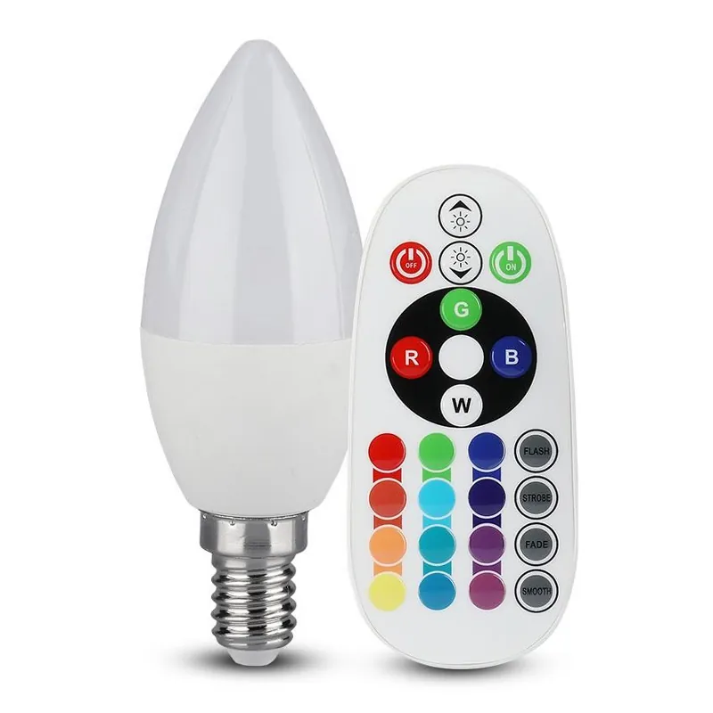 Bec LED E14 3.5W Dimabil RGB si 6400K + Telecomanda