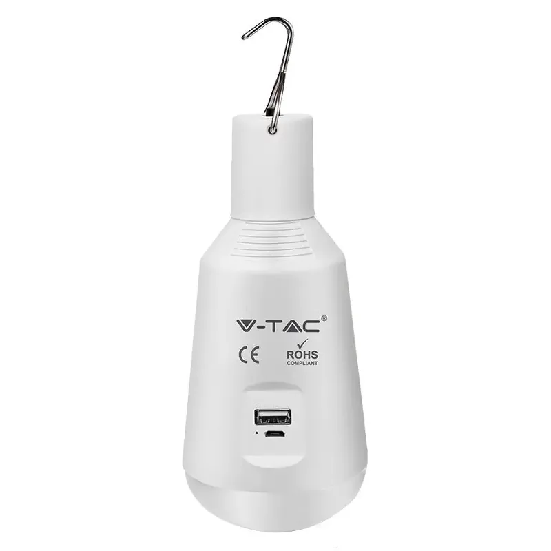 Bec LED E27 7W 3IN1 cu Acumulator Incarcare Solara si USB