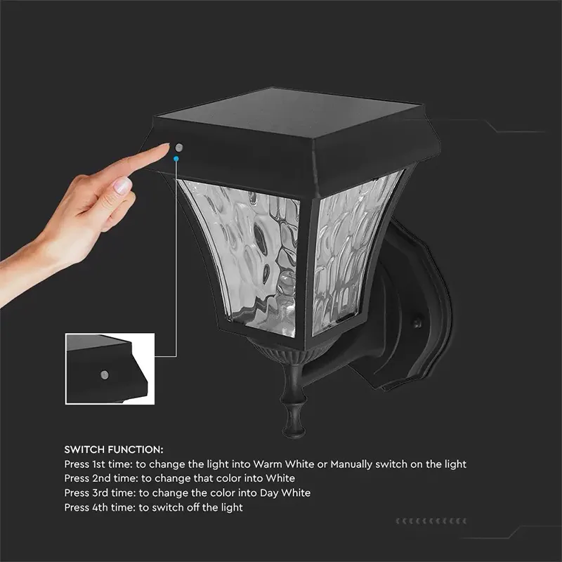 Corp Iluminat LED Solar 2W 3000K + 6000K IP65