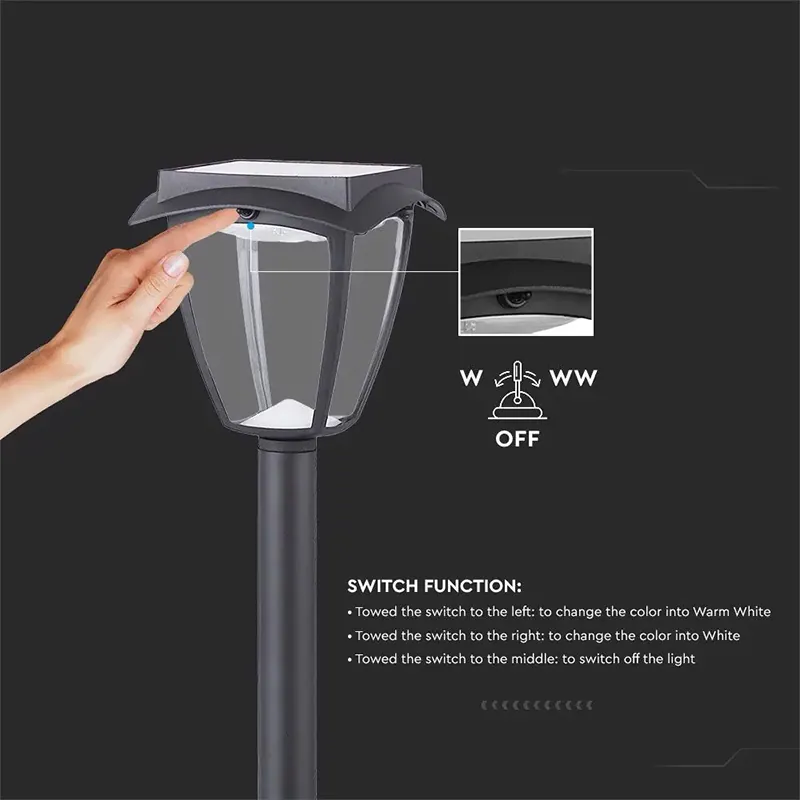 Corp Iluminat LED Solar 2W 3000K + 6000K IP65