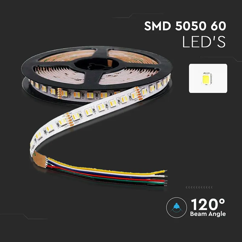 Banda LED 24V SMD5050 24W/M 120LED/M 3IN1 IP20 5M