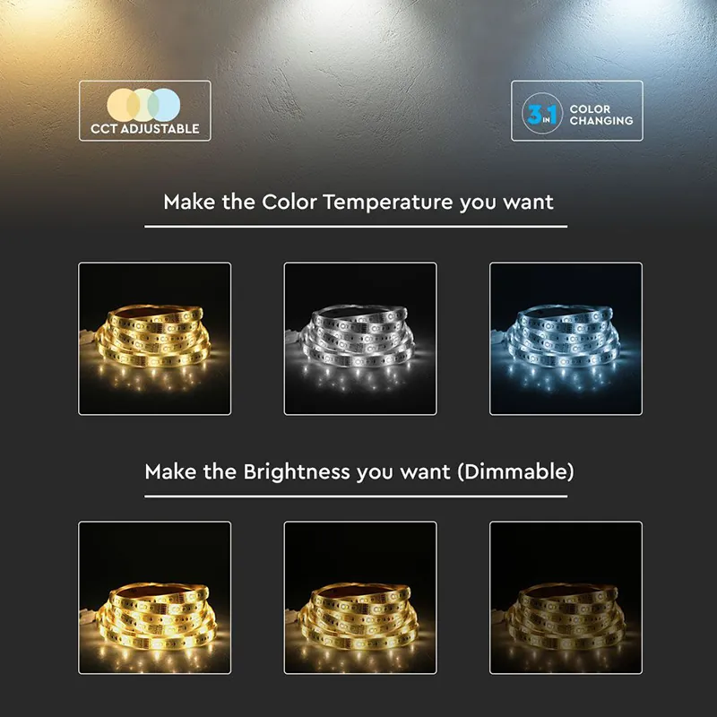 Banda LED 24V SMD5050 60LED/M 3IN1 RGB + Alb IP65 5M