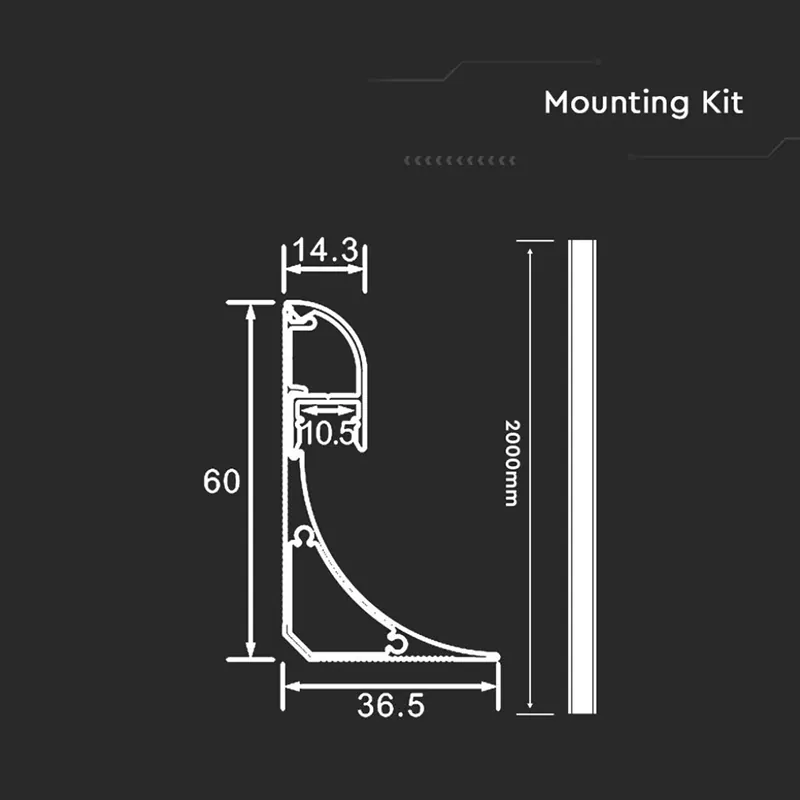 Profil Aluminiu pentru Banda LED 2M 7.8MM X 9MM