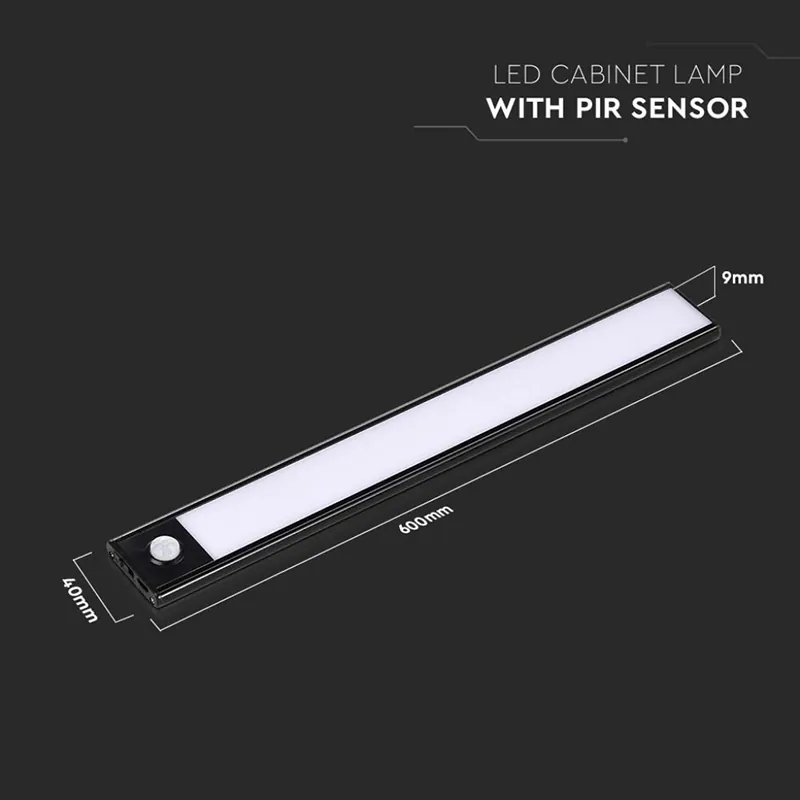 Corp Iluminat LED 2.5W 4000K IP20 cu Senzor Miscare - Negru