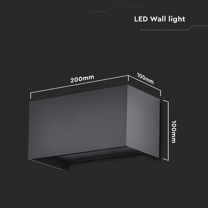 Corp Iluminat Perete IP65 24W 4000K  - Negru