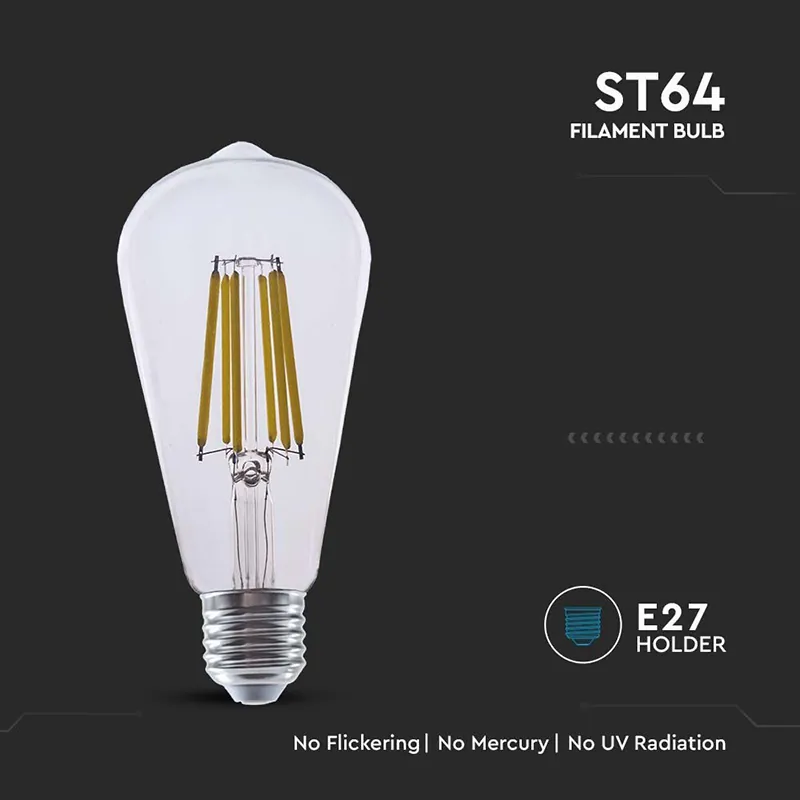 Bec LED ST64 E27 4W cu Filament 3000K Model Edison