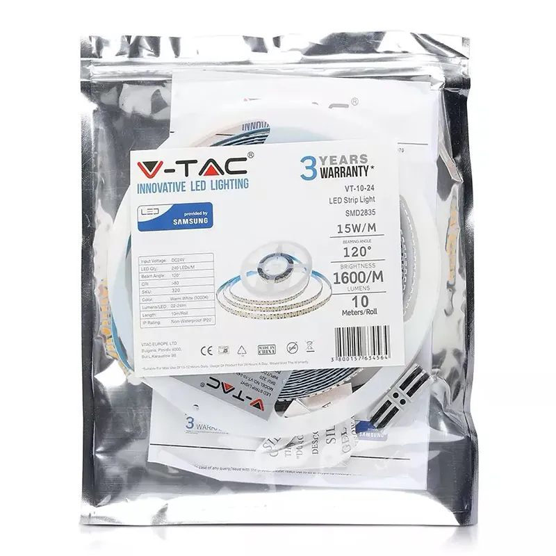 Banda LED SMD2835 240LED/M 3000K IP20 10M Cip Samsung