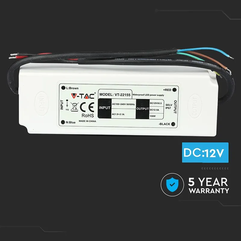 Sursa Alimentare Banda LED  12V 12.5A 150W IP67