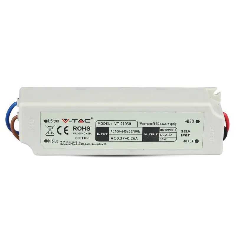 Sursa Alimentare Slim 12V 30W 2.5A IP67
