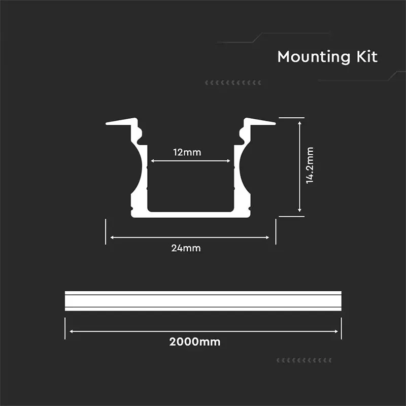 Profil Aluminiu pentru Banda LED 2M 23MM X1 5.5MM Mat