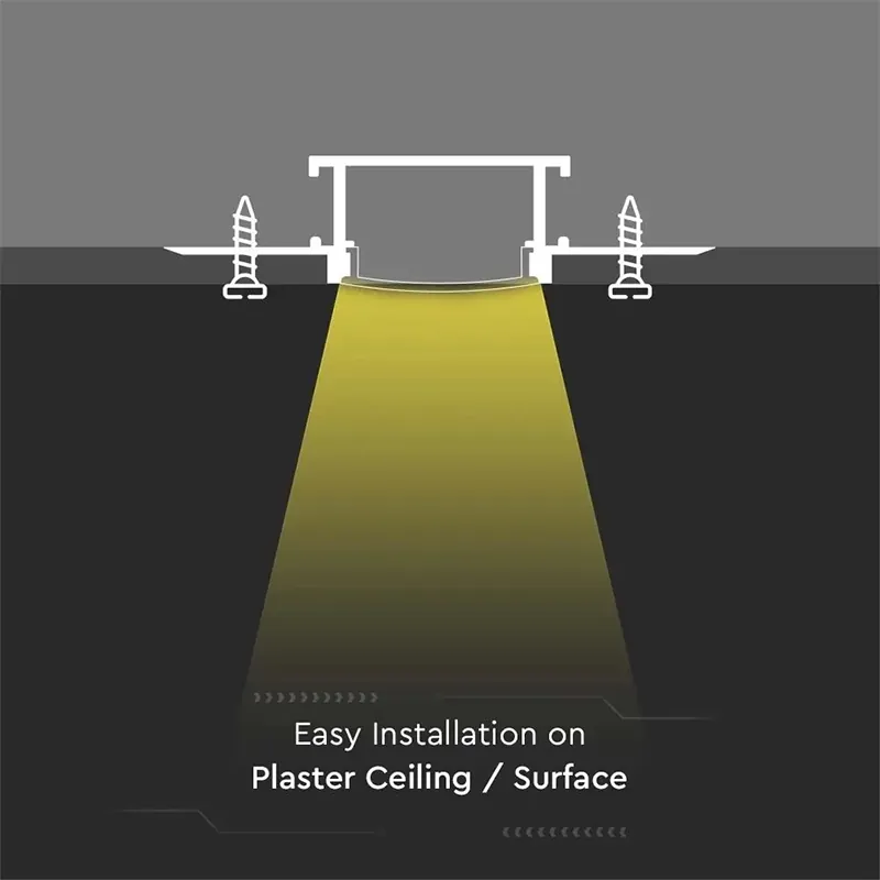 Profil Aluminiu pentru Banda LED Incastrat pentru Rigip