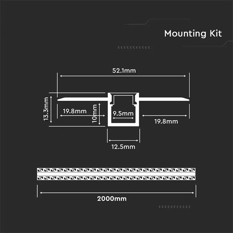 Profil Aluminiu pentru Banda LED Montaj Rigips 2M Mat