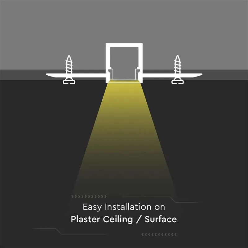 Profil Aluminiu pentru Banda LED Montaj Rigips 2M Mat