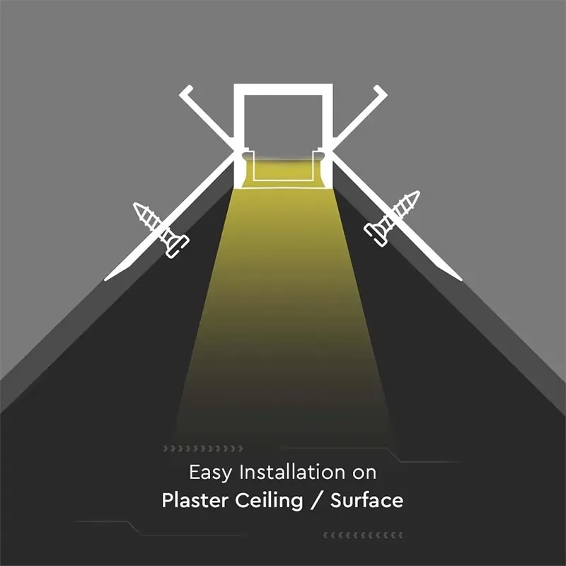 Profil Aluminiu pentru Banda LED Montaj Rigips Colt Interior 2M Mat