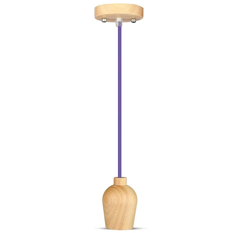 Pendul Tavan Soclu E27 Lemn - Violet