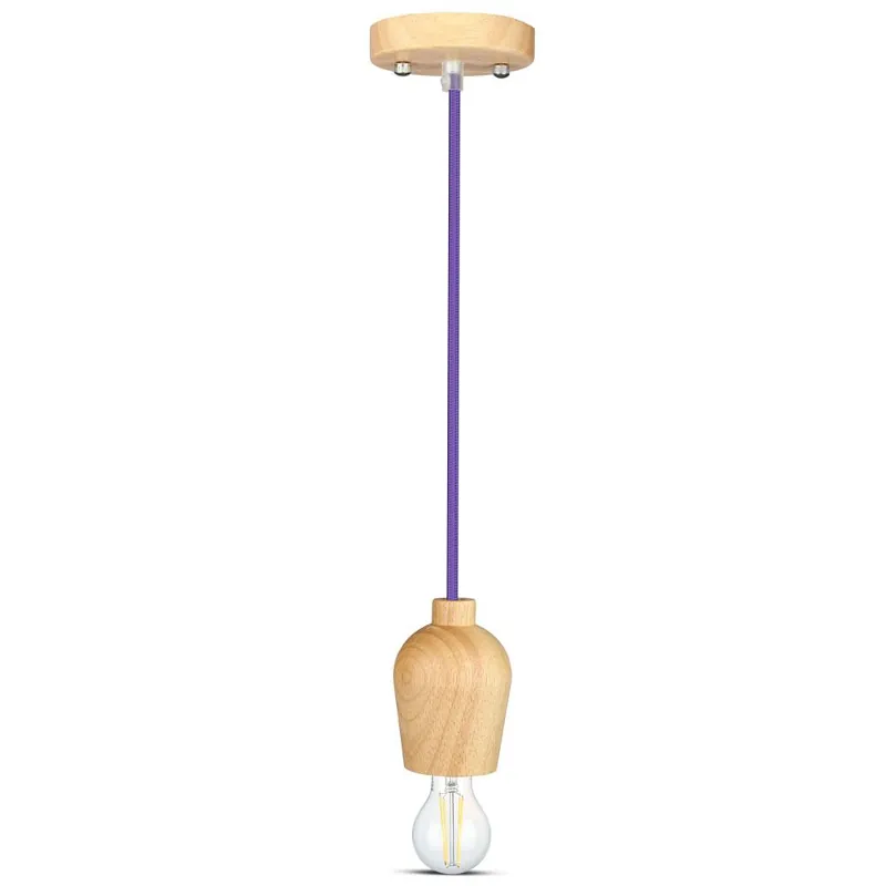 Pendul Tavan Soclu E27 Lemn - Violet
