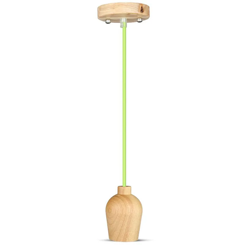 Pendul Tavan Soclu E27 Lemn - Verde